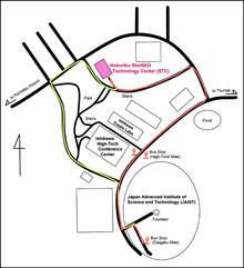 Map of the area around Hokuriku StarBED Technical Center